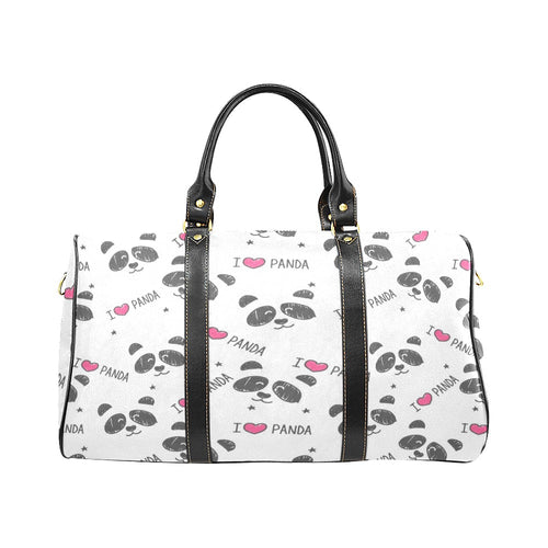 Hand Drawn faces of pandas pattern Travel Bag