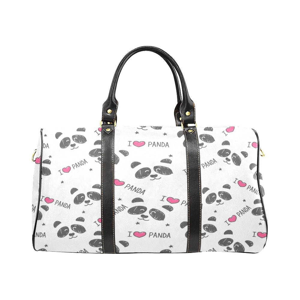 Hand Drawn faces of pandas pattern Travel Bag