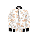 shiba inu dog pattern Kids' Boys' Girls' Bomber Jacket