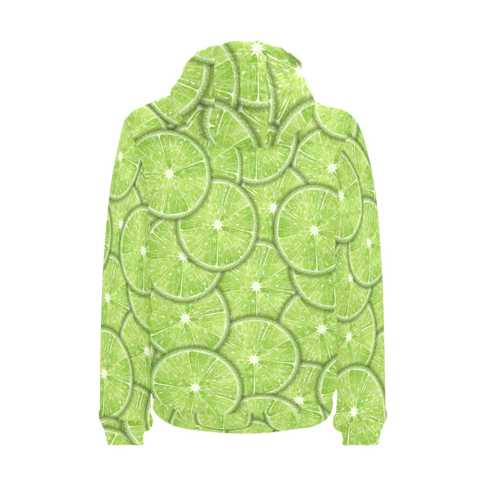 Slices of Lime pattern Men's Padded Hooded Jacket