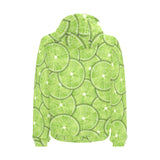 Slices of Lime pattern Men's Padded Hooded Jacket