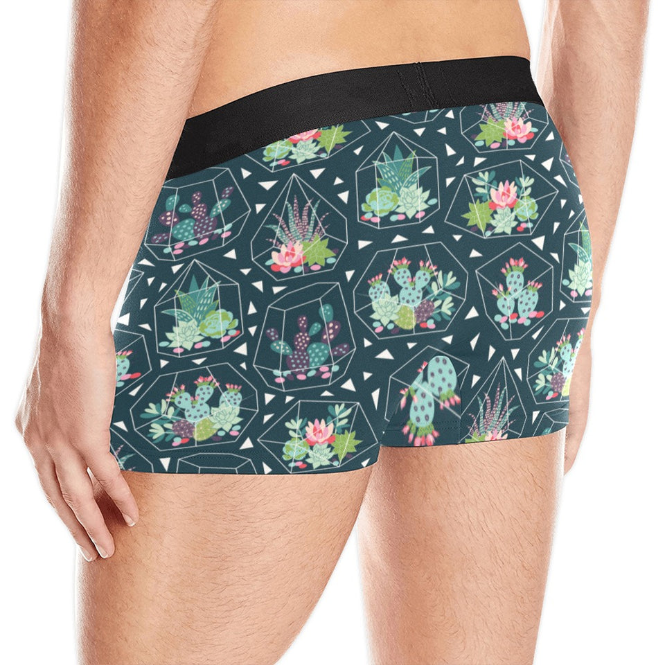 Cactus glass terrarium pattern Men's All Over Print Boxer Briefs Men's Underwear