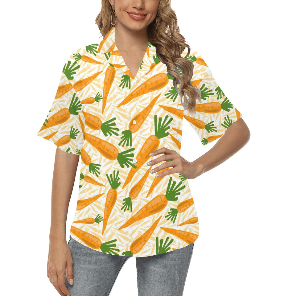 Carrot Pattern Print Design 01 Women's All Over Print Hawaiian Shirt