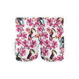 Toucan flower design pattern Men's Swimming Trunks
