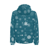 Snowflake pattern dark background Men's Padded Hooded Jacket