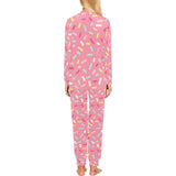 Pink donut glaze candy pattern Women's All Over Print Pajama Set