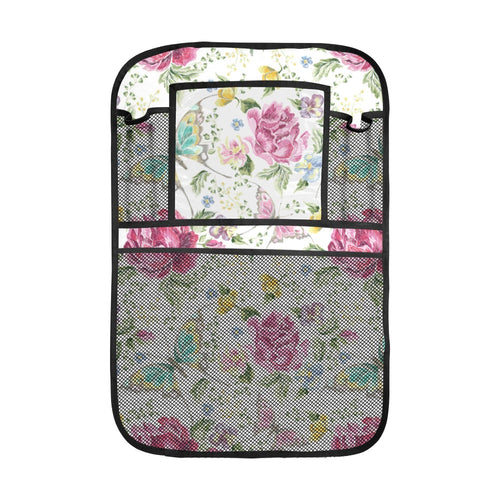 Hand drawn butterfly rose Car Seat Back Organizer
