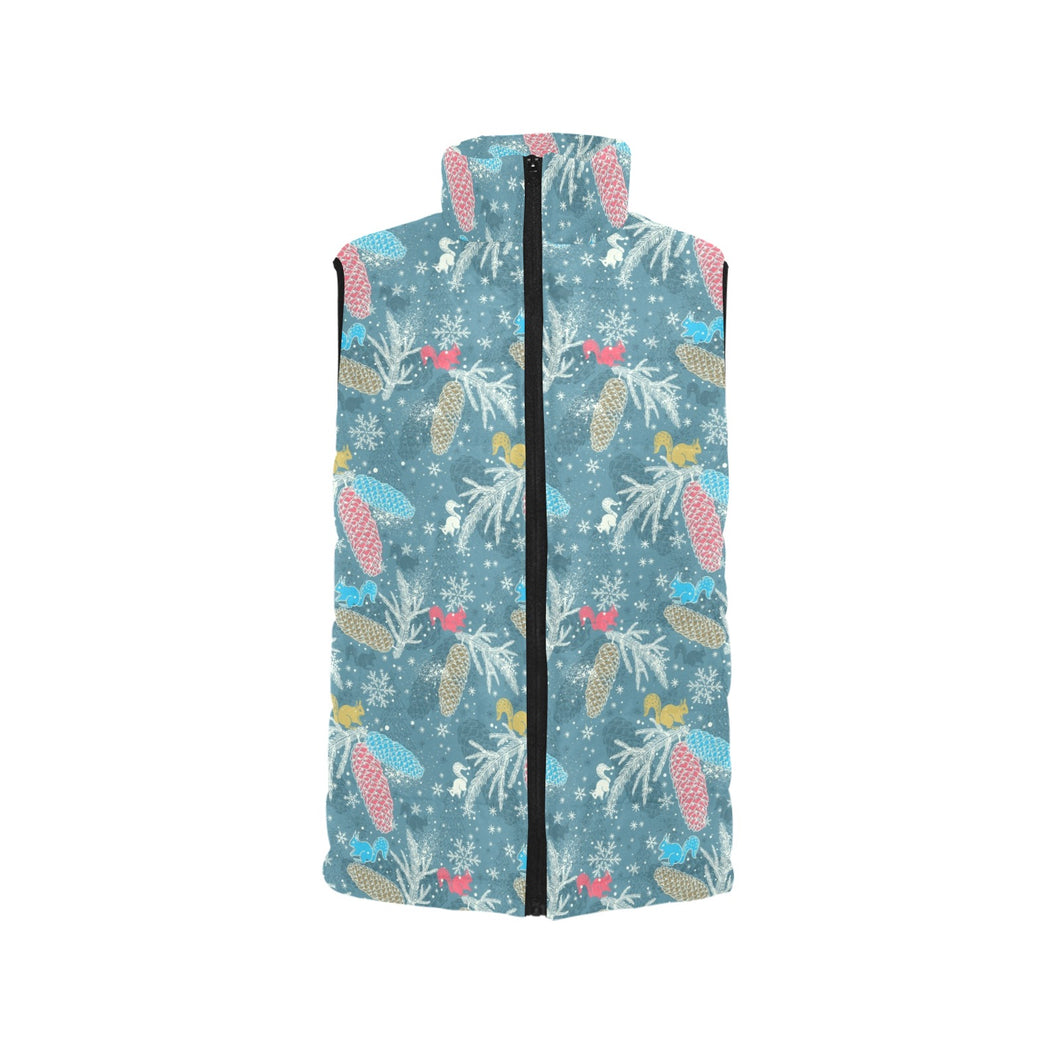Squirrel Pattern Print Design 01 Women's Padded Vest