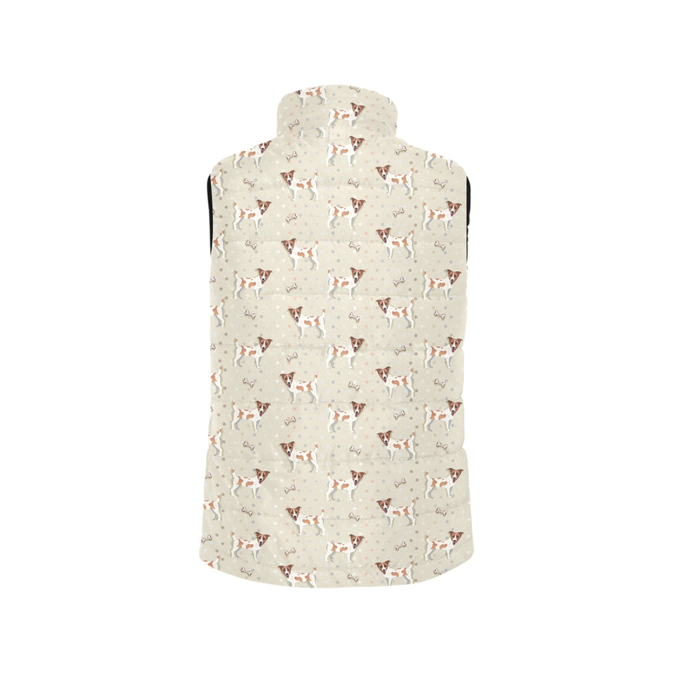 Jack Russel Pattern Print Design 02 Women's Padded Vest
