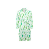 Green Peas Pattern Print Design 01 Men's Long Sleeve Belted Night Robe