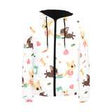 Cute Chihuahua puppie pattern Men's Padded Hooded Jacket