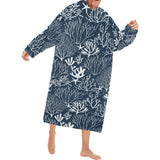 Coral Reef Pattern Print Design 05 Blanket Robe with Sleeves