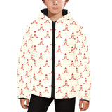 Golden Retriever Pattern Print Design 01 Kids' Boys' Girls' Padded Hooded Jacket