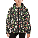 Raccoon watermelon pattern Kids' Boys' Girls' Padded Hooded Jacket