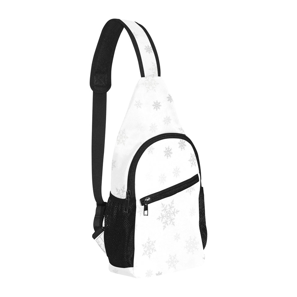 Snowflake pattern white background All Over Print Chest Bag