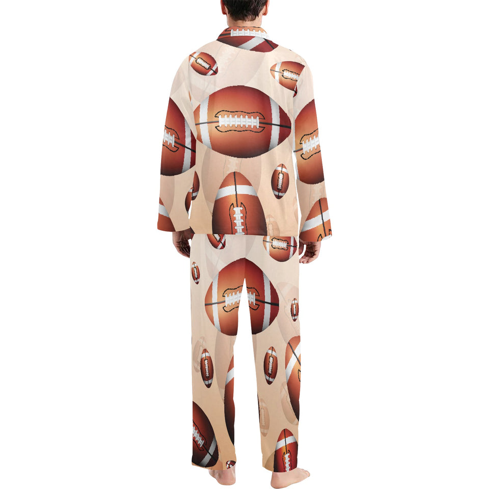 American football ball design pattern Men's Long Pajama Set