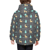 Deers star tree pattern Kids' Boys' Girls' Padded Hooded Jacket