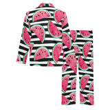 Watercolor paint textured watermelon pieces Men's Long Pajama Set