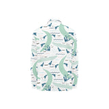 Crocodile diver pattern Women's Long Sleeve Polo Shirt