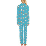 Jack Russel Pattern Print Design 03 Women's Long Pajama Set