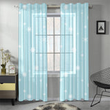 Snowflake pattern blue stripe background Gauze Curtain