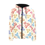 Teddy Bear Pattern Print Design 05 Men's Padded Hooded Jacket