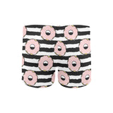 Donuts pink icing striped pattern Men's Swimming Trunks