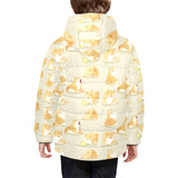 Cute fat shiba inu dog pattern Kids' Boys' Girls' Padded Hooded Jacket