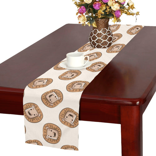 Lion Pattern Print Design 01 Table Runner