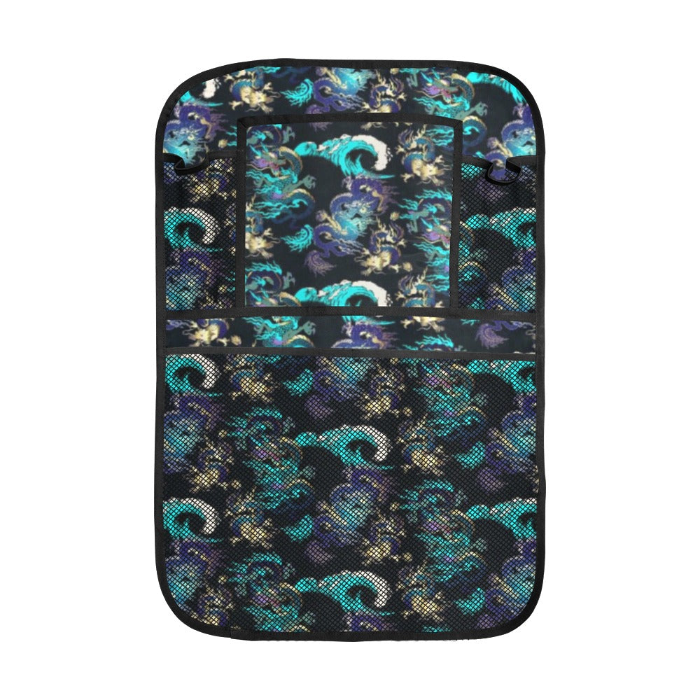 Dragon sea wave pattern Car Seat Back Organizer
