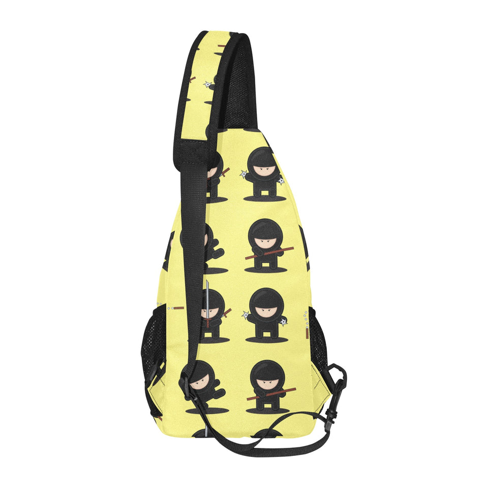 Cute ninja yellow background All Over Print Chest Bag