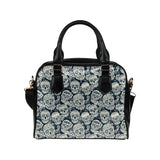 Sugar skull black white pattern Shoulder Handbag