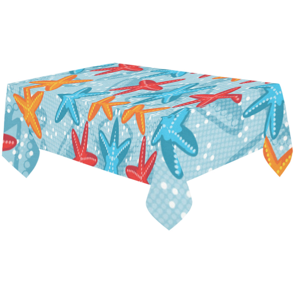 Blue red orange starfish pattern Tablecloth