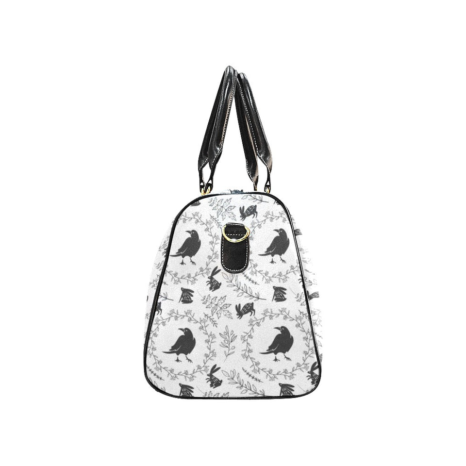 Crows floral wreath rabbit pattern Travel Bag