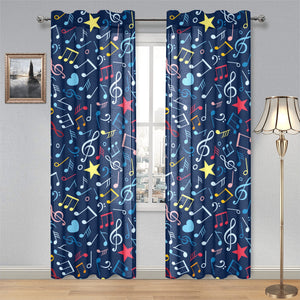 Music Notes Pattern Print Design 03 Gauze Curtain