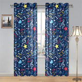 Music Notes Pattern Print Design 03 Gauze Curtain