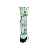 Cute parrot toucan flamingo cactus exotic leaves p Crew Socks