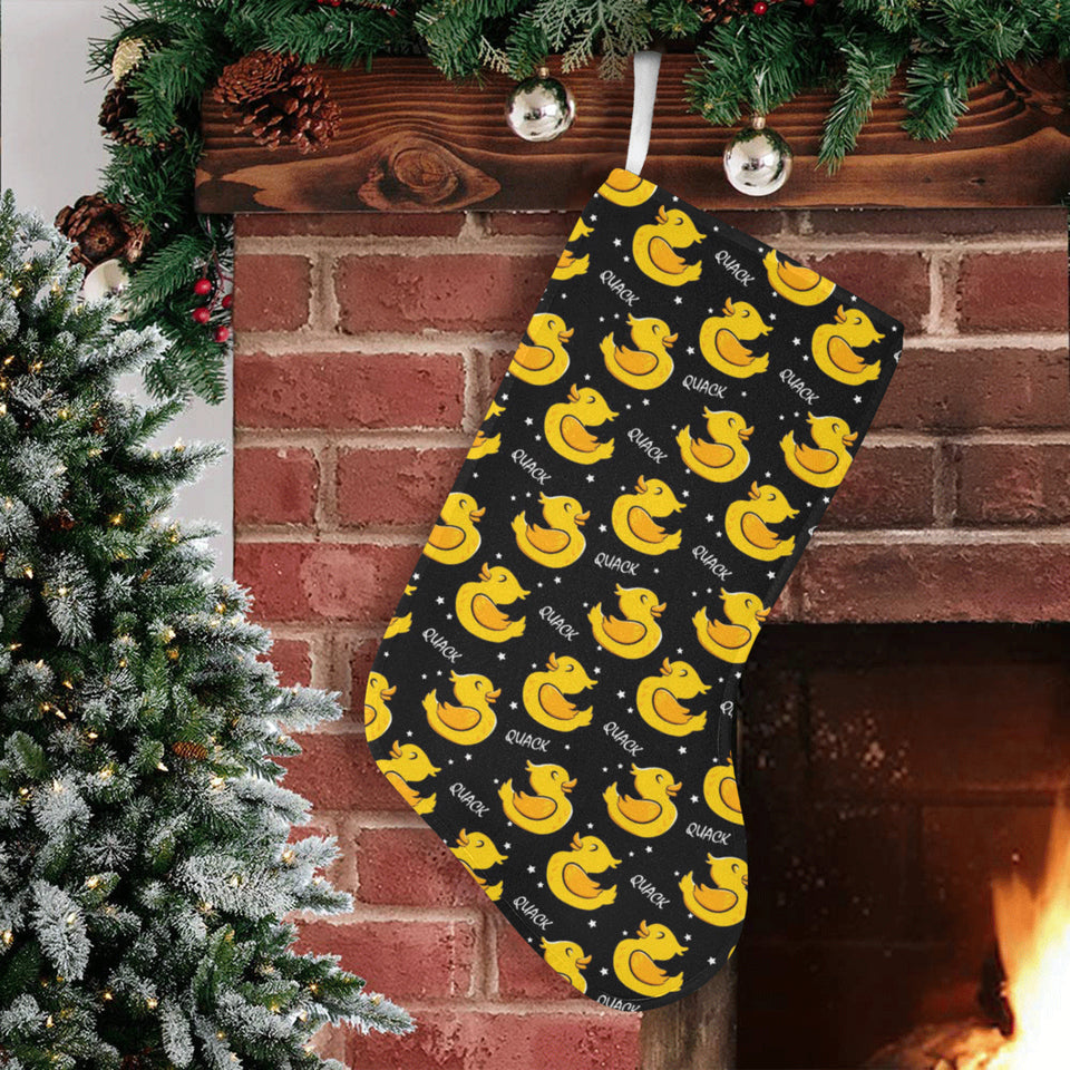 Duck Toy Pattern Print Design 05 Christmas Stocking