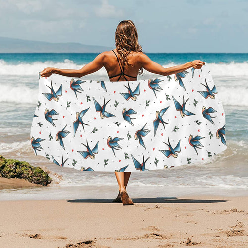Swallow Pattern Print Design 04 Beach Towel