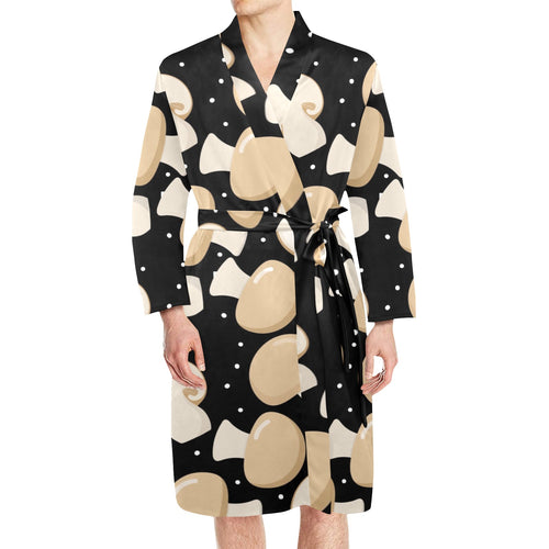 Champignon mushroom pattern Men's Long Sleeve Belted Night Robe