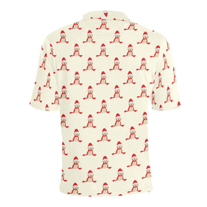 Golden Retriever Pattern Print Design 01 Men's All Over Print Polo Shirt