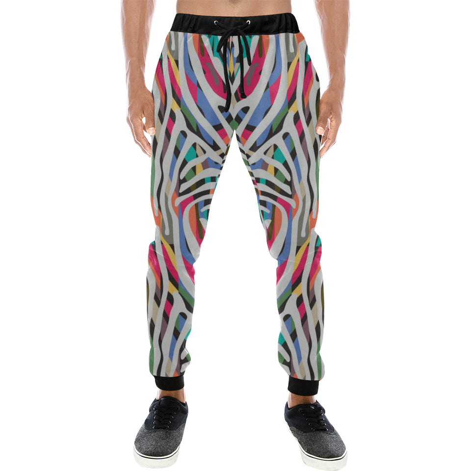 Colorful zebra skin pattern Unisex Casual Sweatpants