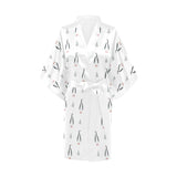 Penguin pattern Women's Short Kimono Robe