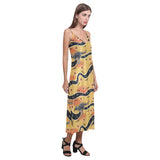 Kangaroo Australian aboriginal art pattern V-Neck Open Fork Long Dress