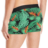 heliconia flower palm monstera leaves black backgr Men's All Over Print Boxer Briefs Men's Underwear