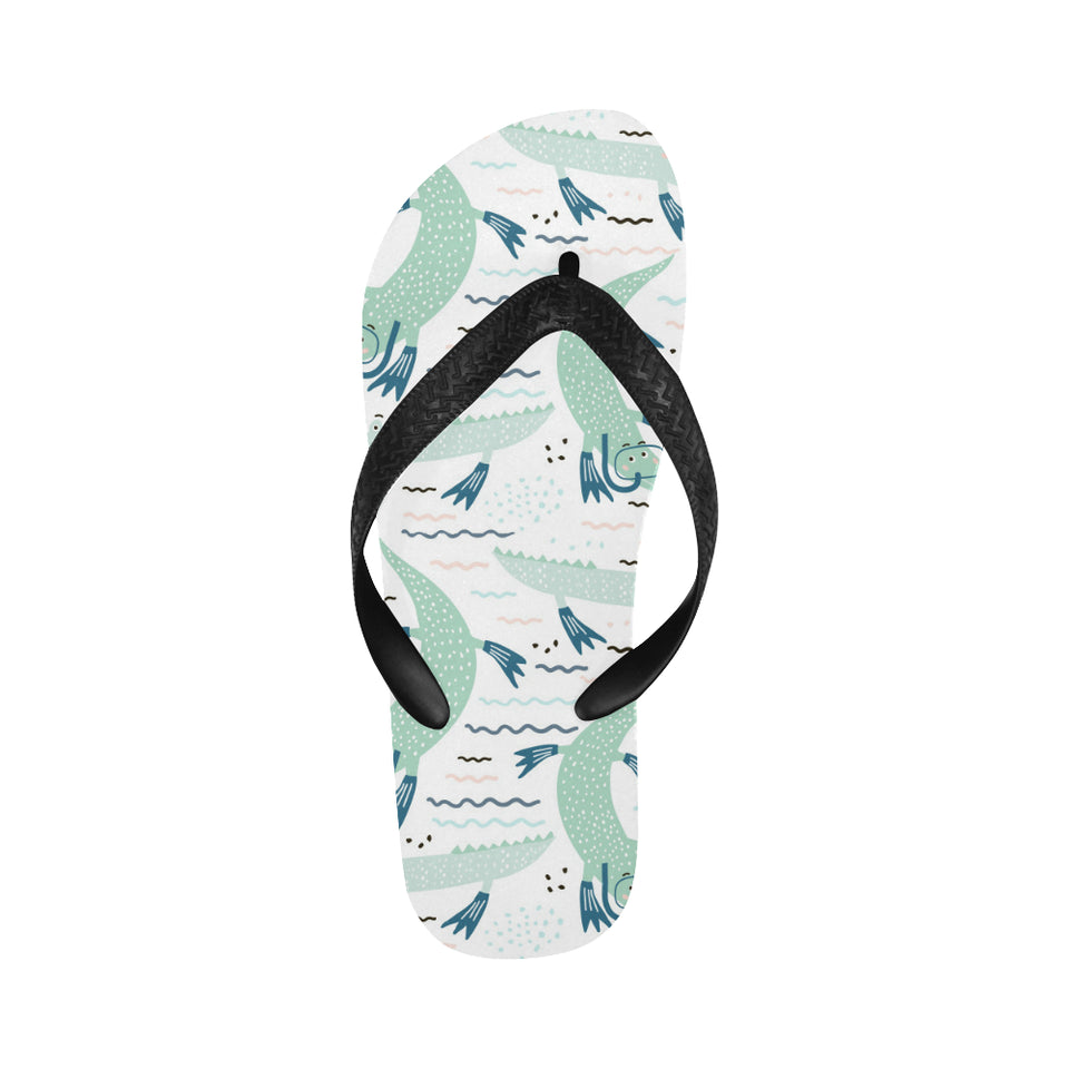 Crocodile diver pattern Unisex Flip Flops