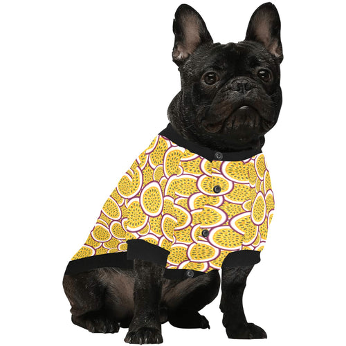 Passion fruits slice pattern All Over Print Pet Dog Round Neck Fuzzy Shirt