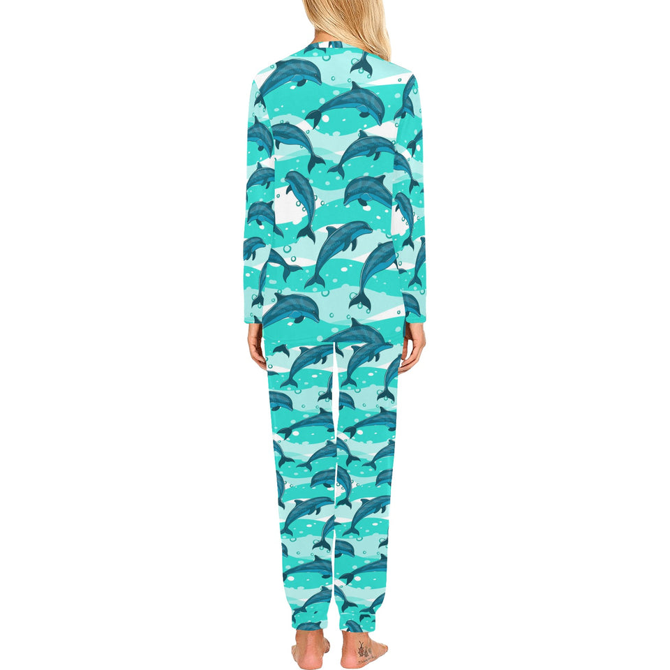 Dolphin sea pattern Women's All Over Print Pajama Set