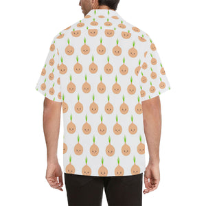 cute onions smiling faces Men's All Over Print Hawaiian Shirt