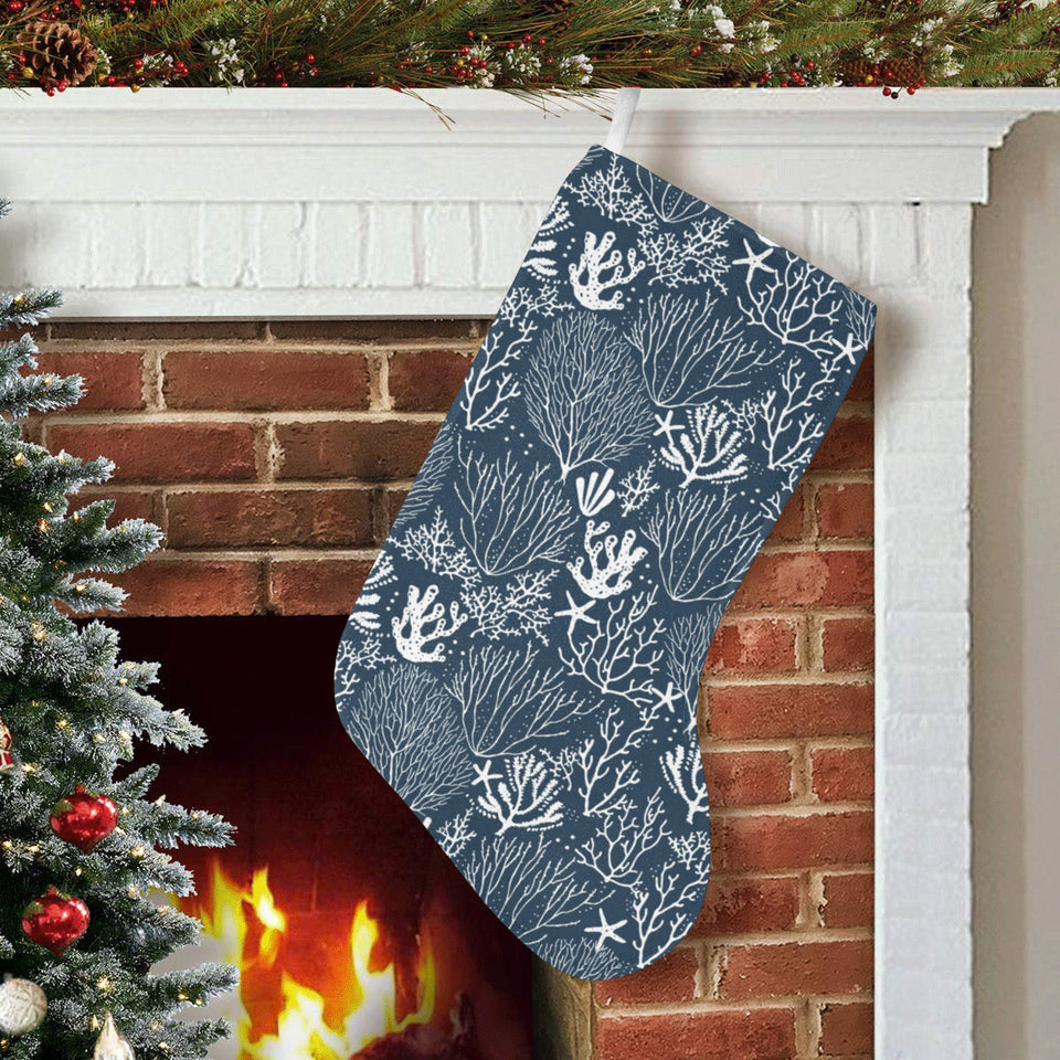 Coral Reef Pattern Print Design 05 Christmas Stocking